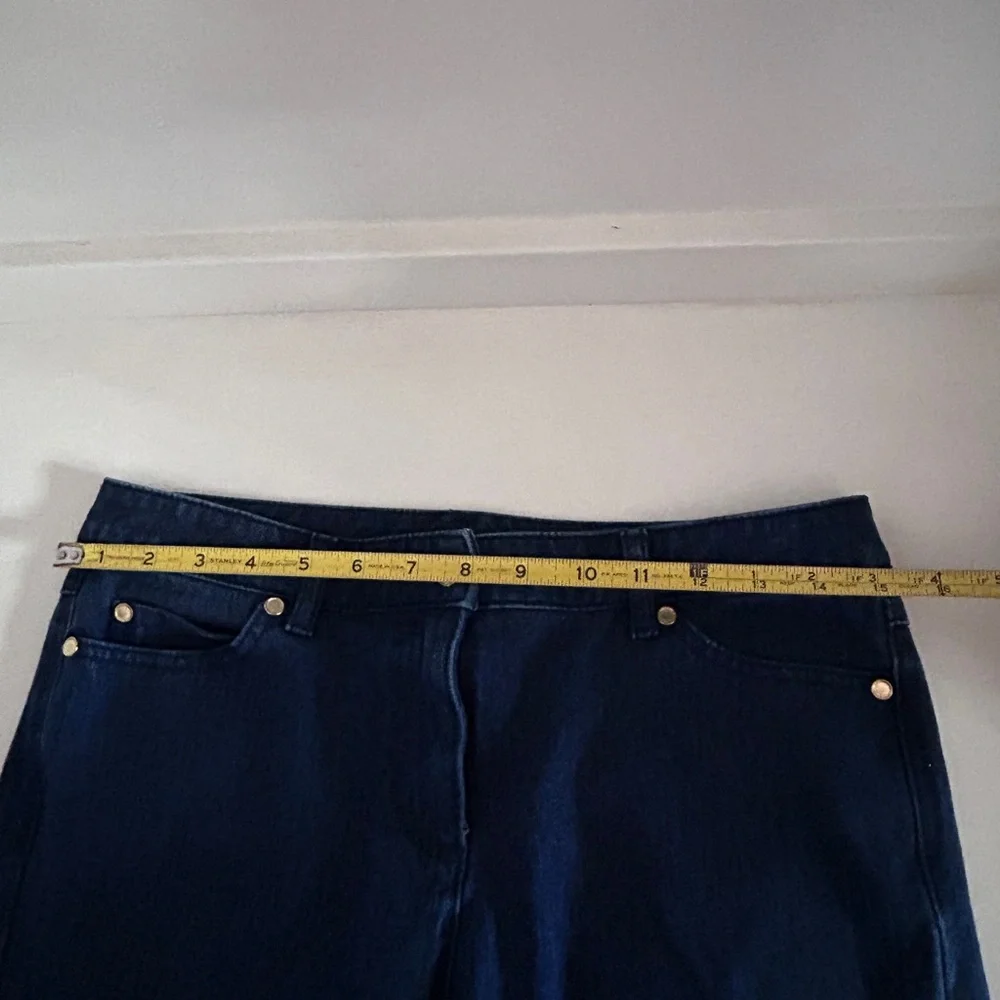 JMcLAUGHLIN Dark Denim Jeans Solid Stretch Comfy Lexi Pocket Button Size 8 - Picture 7 of 10